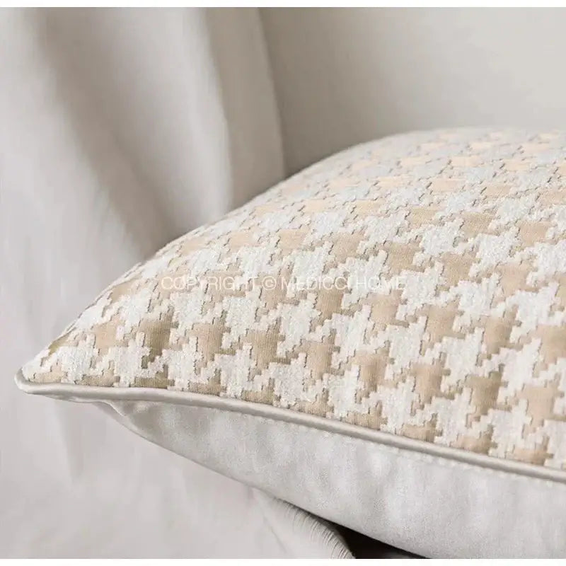 Gold Houndstooth Pillow
