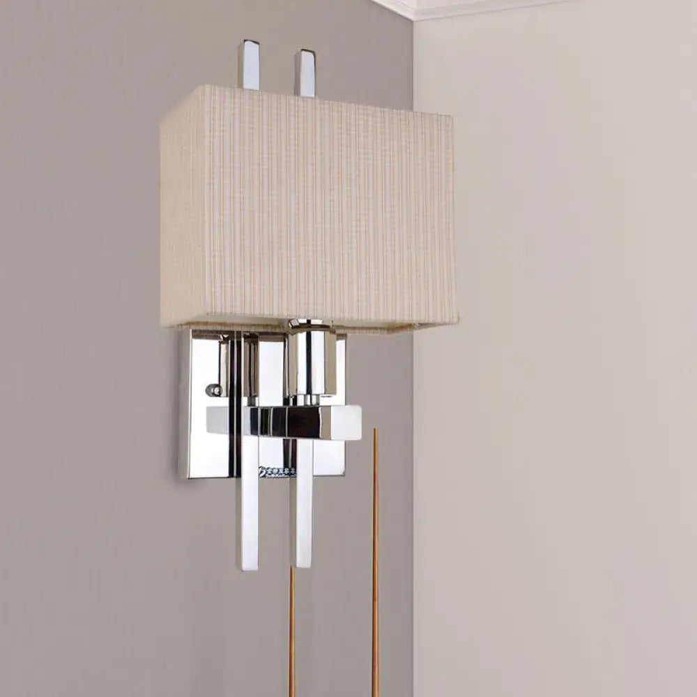 Beige Ribbed Wall Sconce