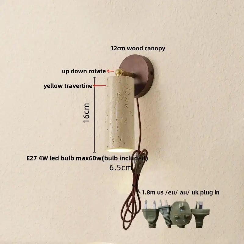 Beige Stone Bronze Sconce