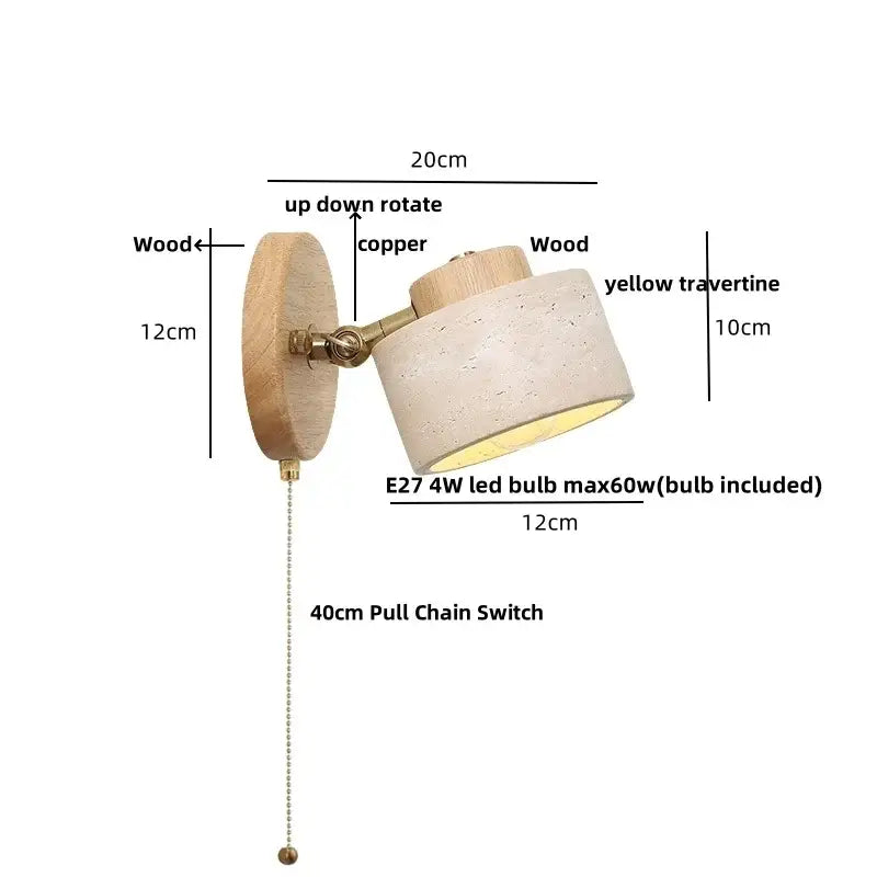 Beige Stone Bronze Sconce