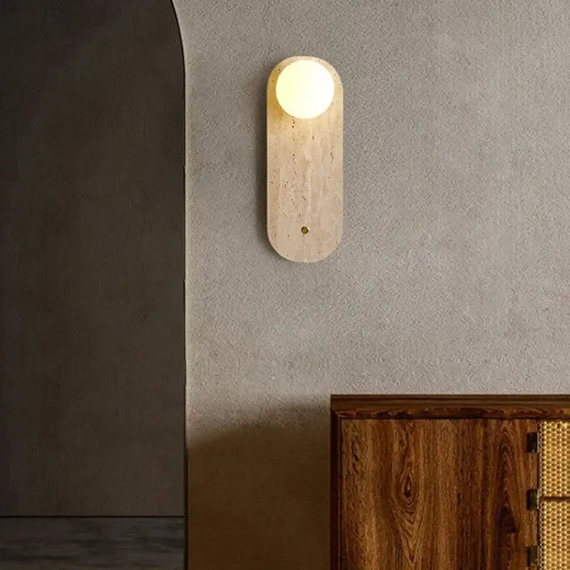 Beige Stone LED Wall Light