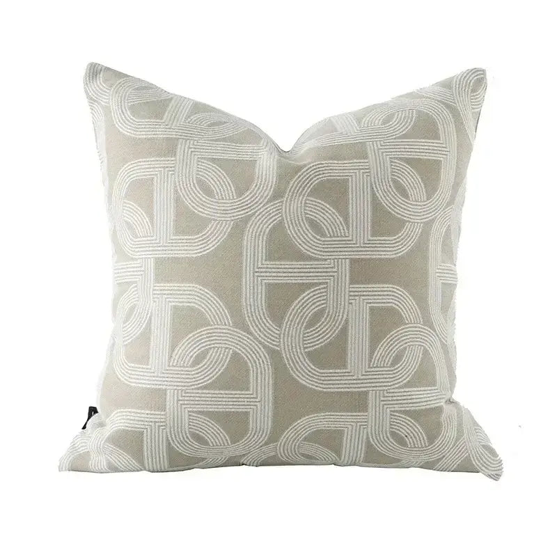 Beige Cat Jacquard Cushion