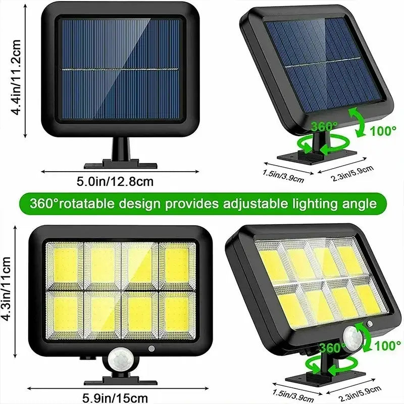 Black Solar 3-Pack Garden Wall Lights
