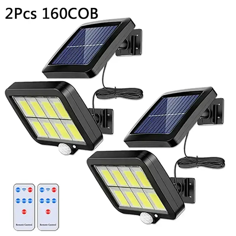 Black Solar 3-Pack Garden Wall Lights