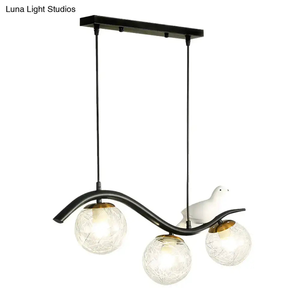 Black Glass Ball Pendant