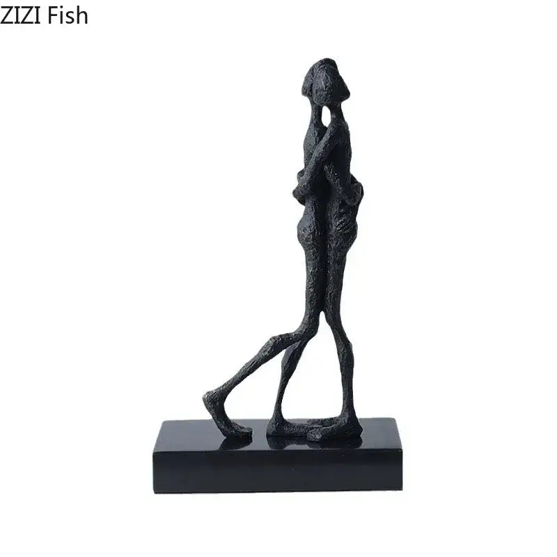 Black Abstract Lovers Sculpture