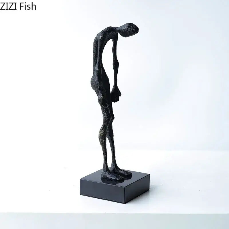 Black Abstract Lovers Sculpture