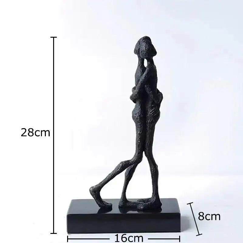 Black Abstract Lovers Sculpture