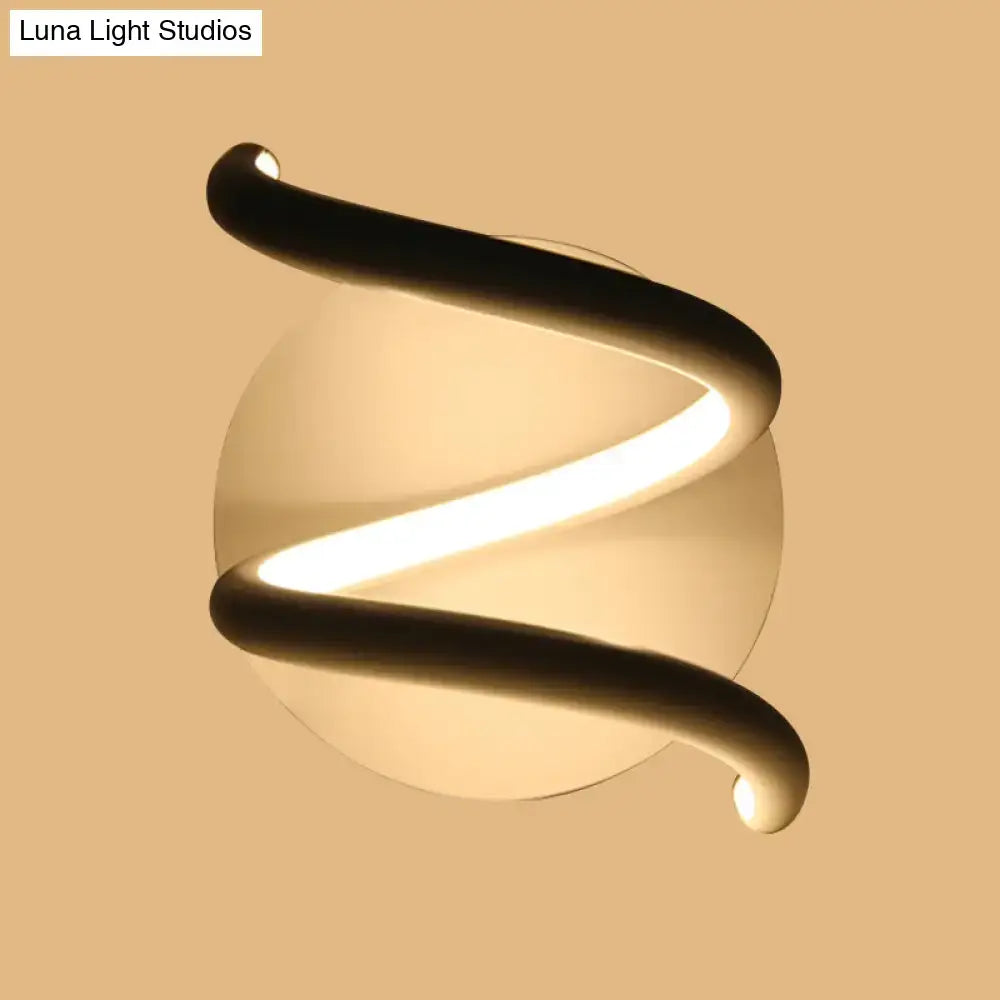 Black Acrylic Spiral Sconce