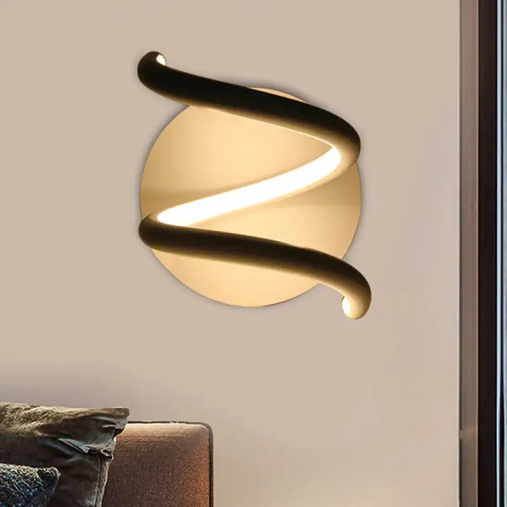 Black Acrylic Spiral Sconce