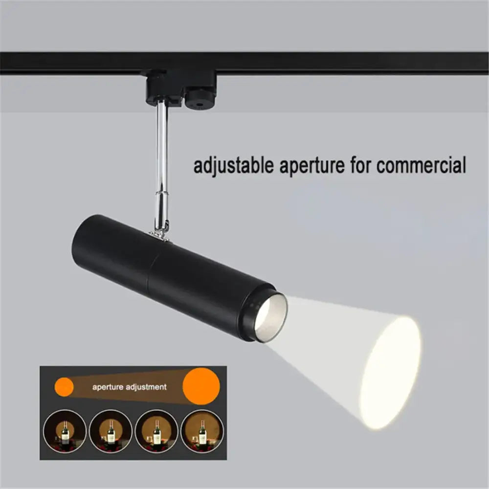 Black Adjustable Focus Track Light