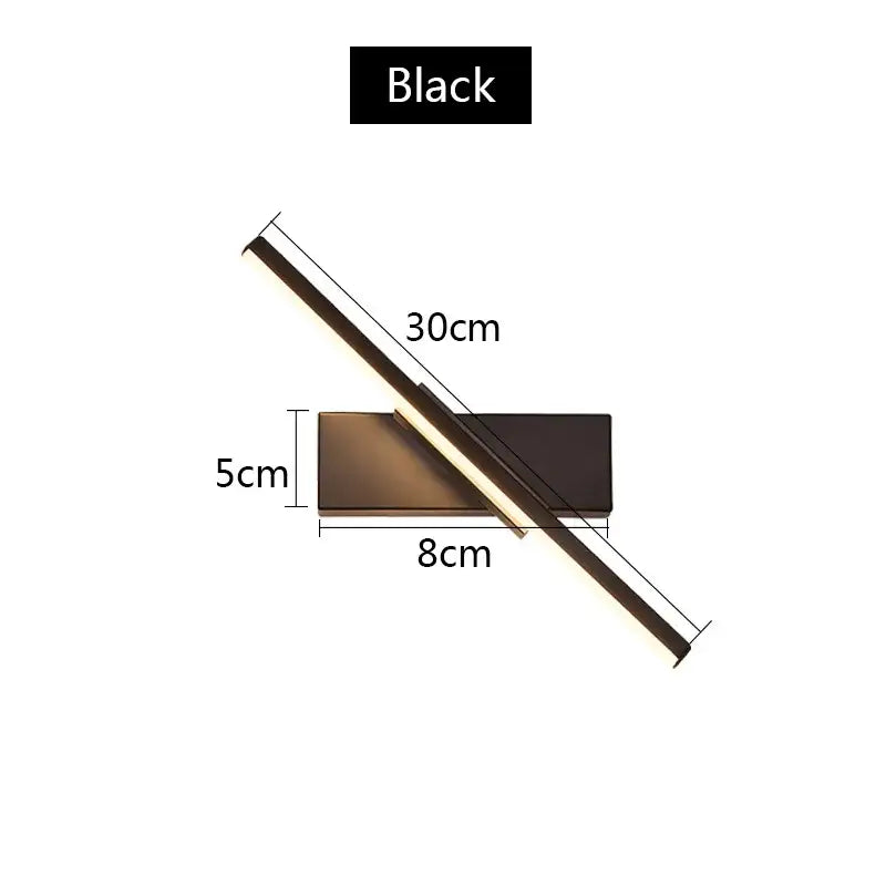 Black LED Wall Bedroom Lamp