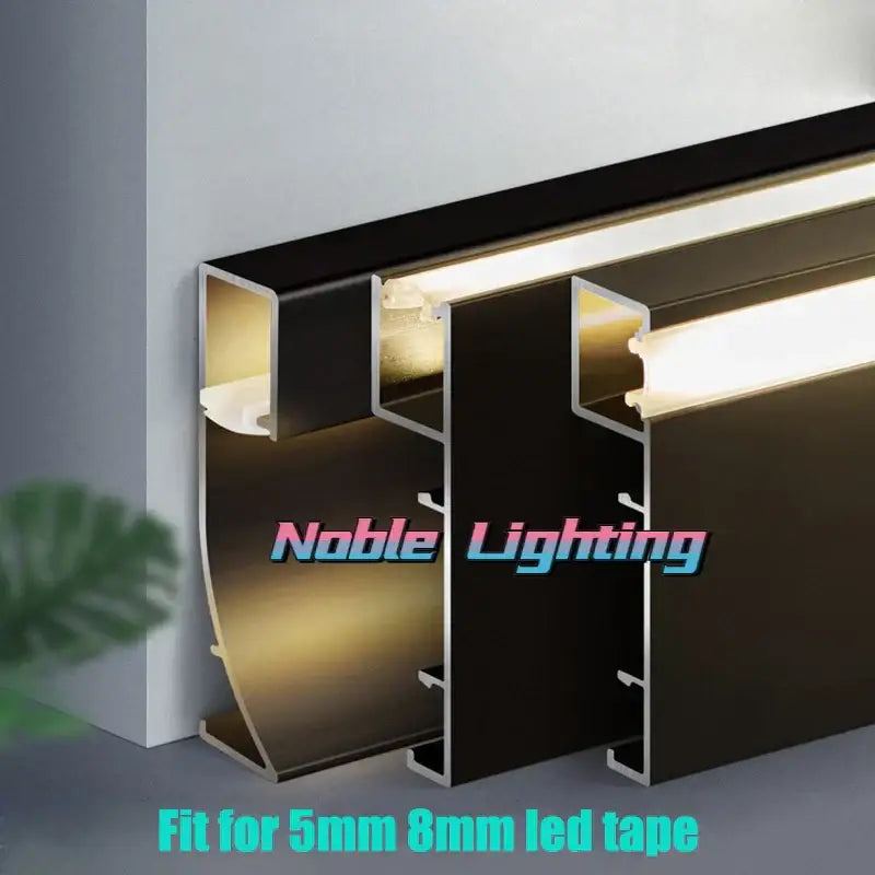 Black Aluminium LED Skirting