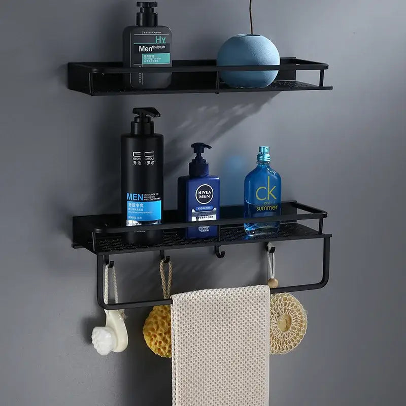 Black Aluminium Shower Shelf