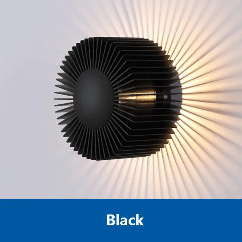 Black Sunburst Wall Sconce