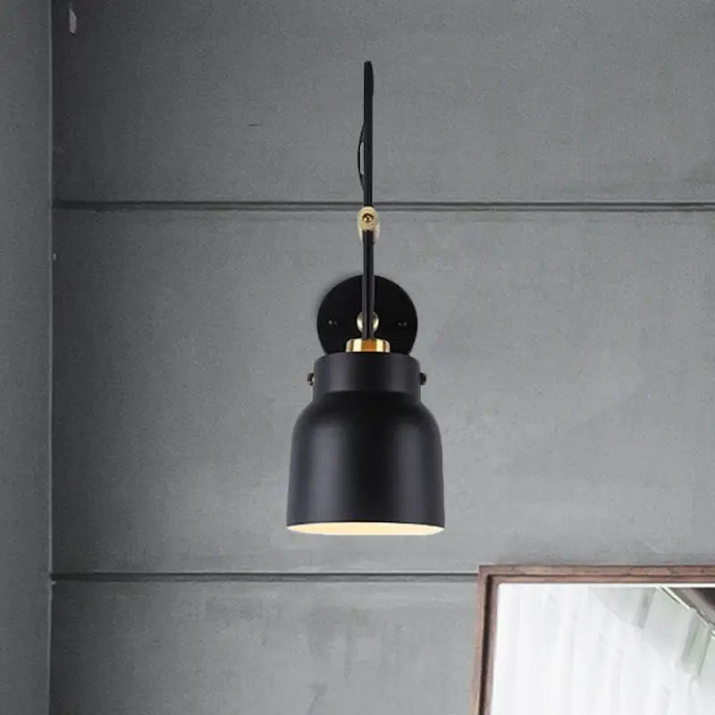 Black Brass Adjustable Dual-Voltage Wall Light