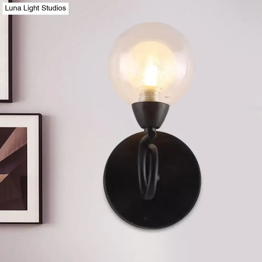 Black Clear Glass Sleek Wall Lamp