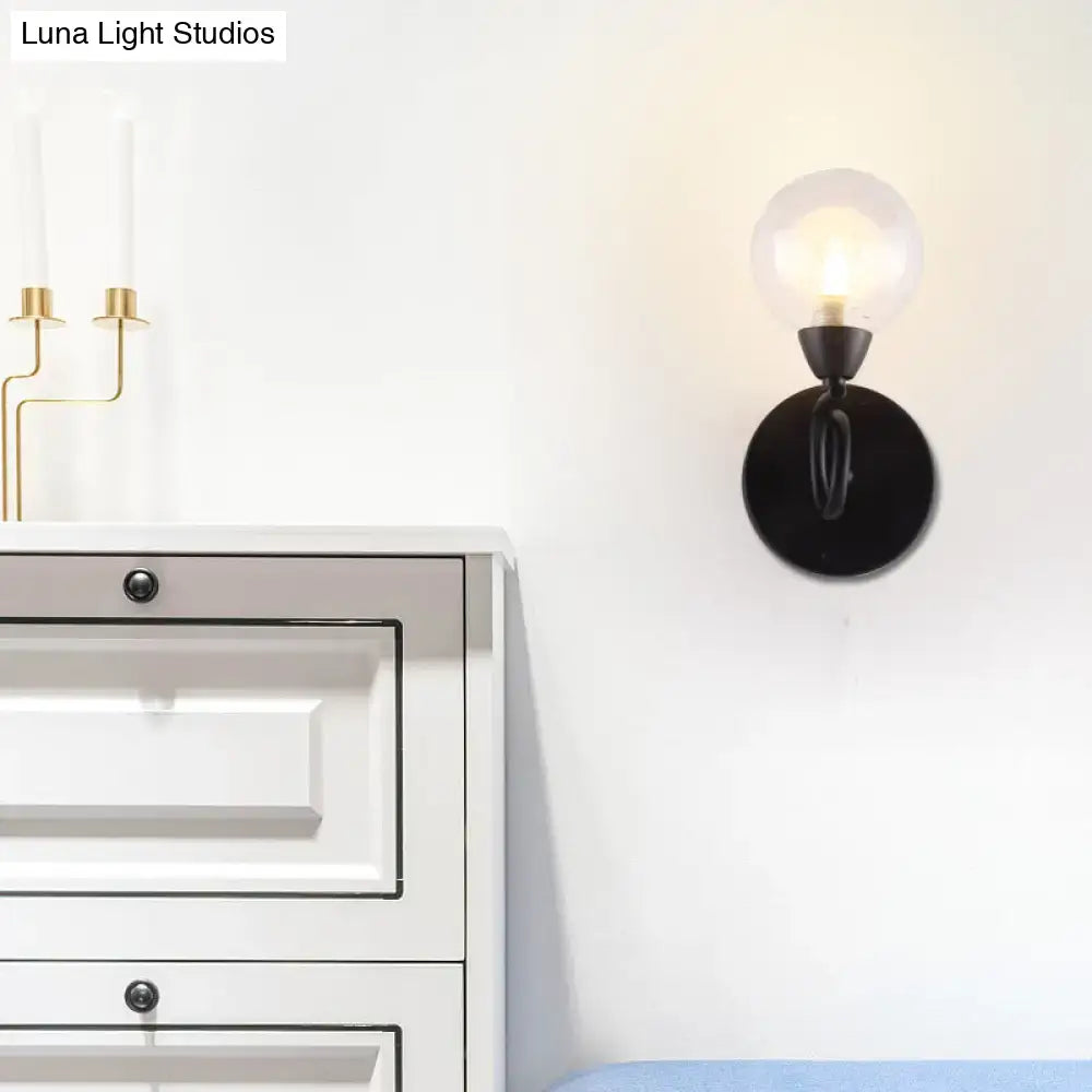 Black Clear Glass Sleek Wall Lamp