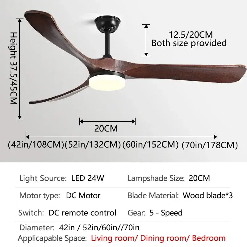 Wood Grain Ceiling Fan