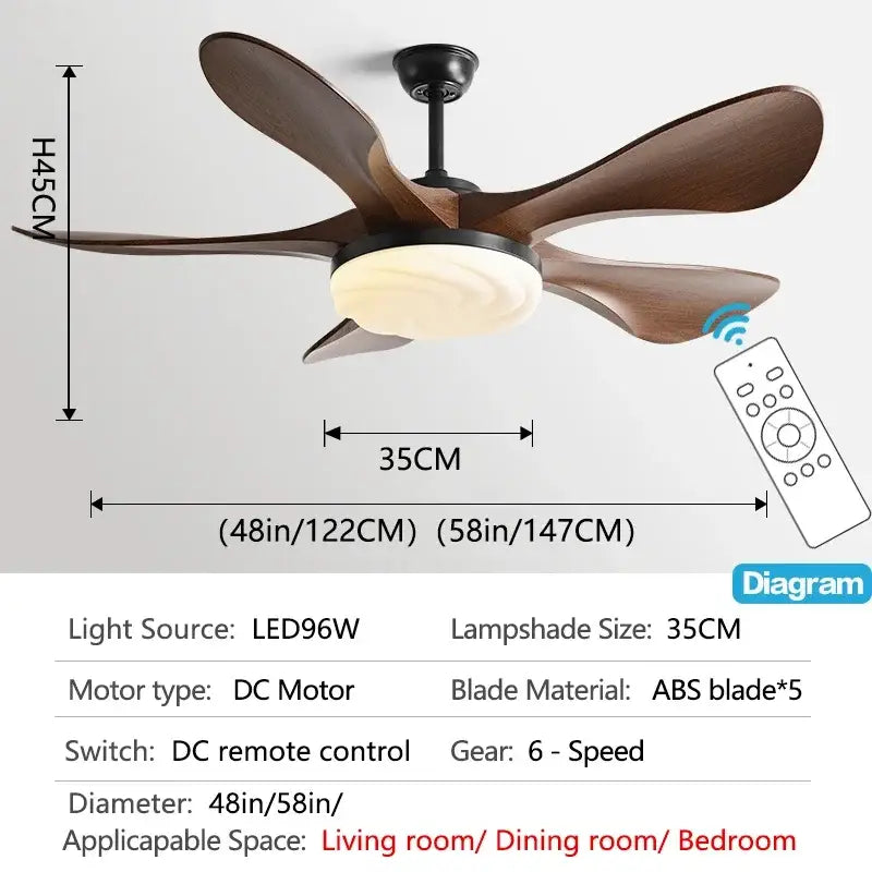 Black Walnut 58-Inch Ceiling Fan