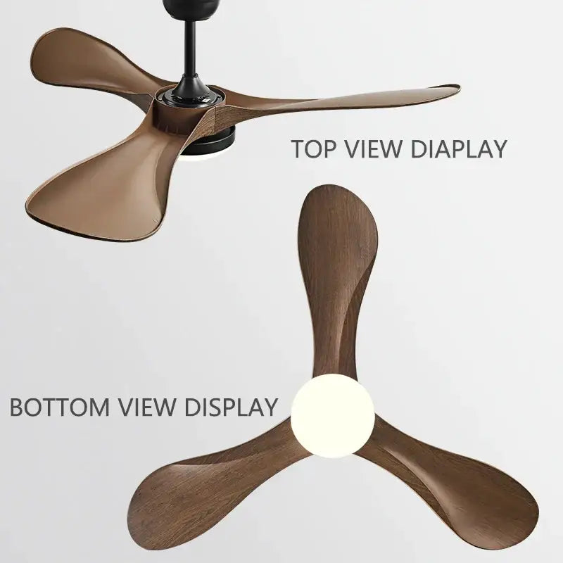 White Wood LED 52-Inch Bedroom Fan