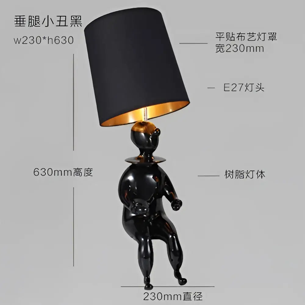 Black Gold Clown Lamp