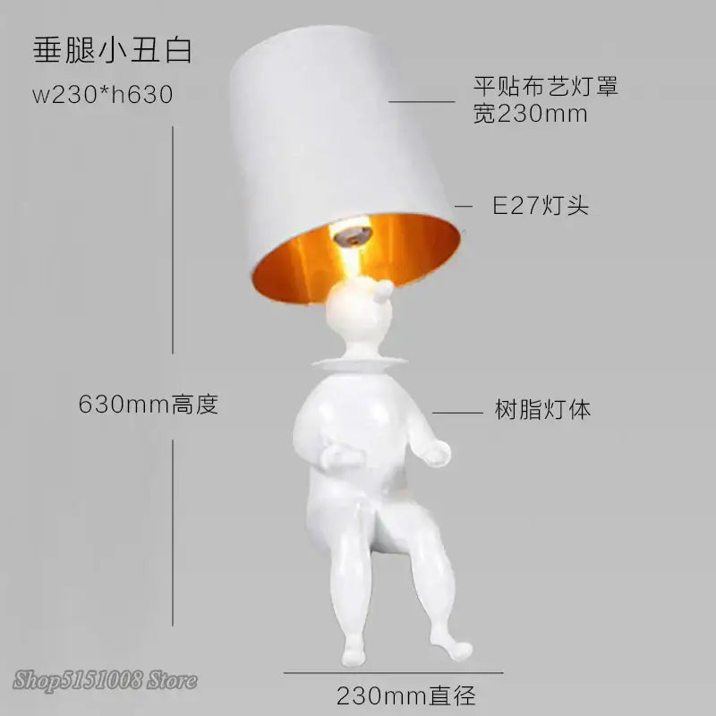 Black Gold Clown Lamp