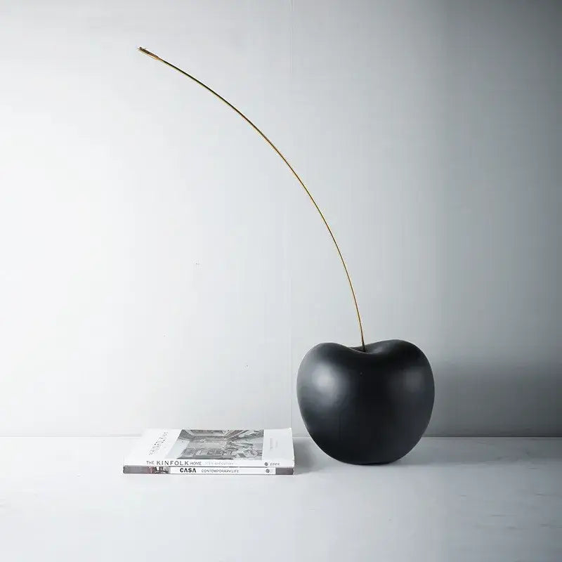 Black Resin Cherry Sculpture