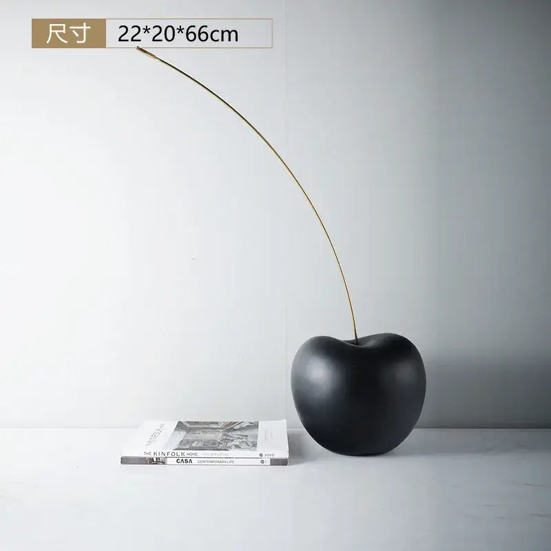 Black Resin Cherry Sculpture