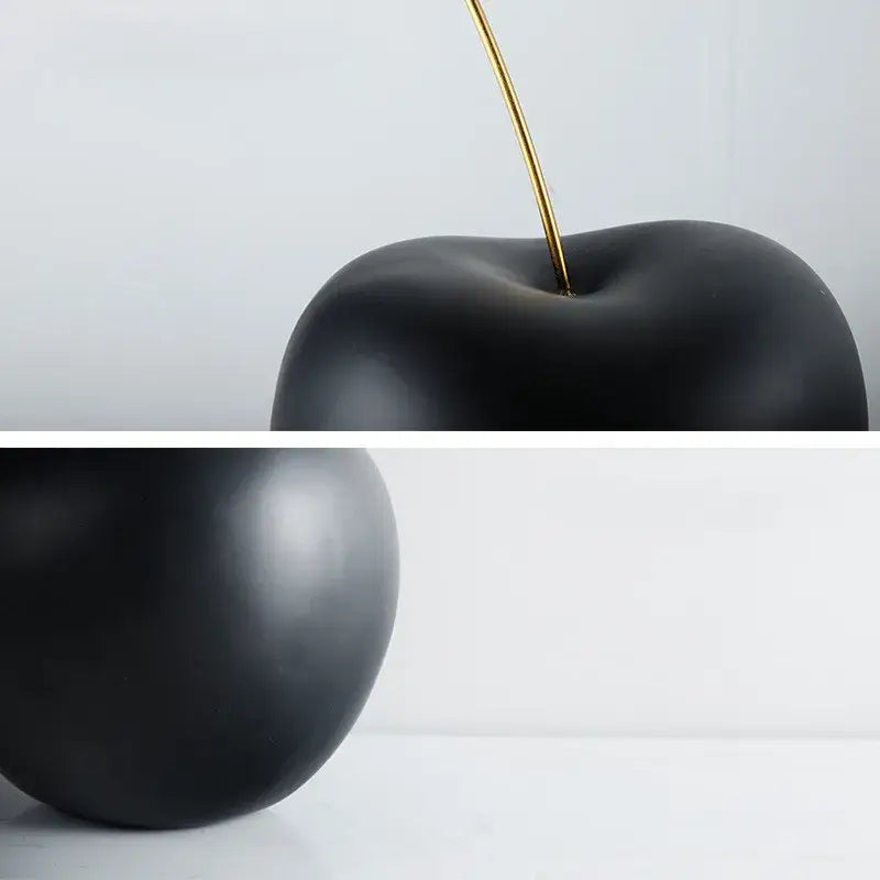 Black Resin Cherry Sculpture