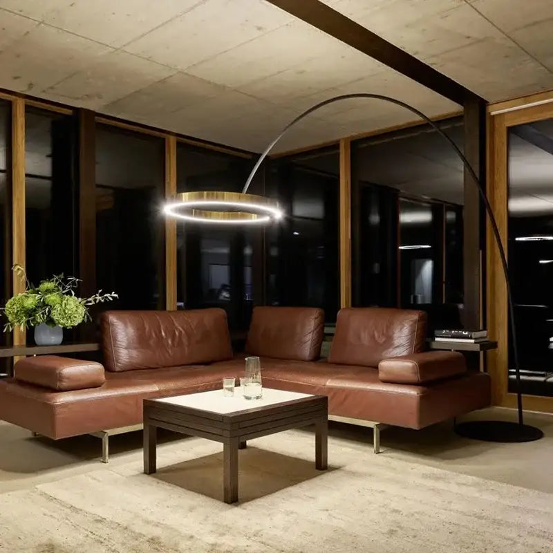 Gold LED Ring Floor Lamp