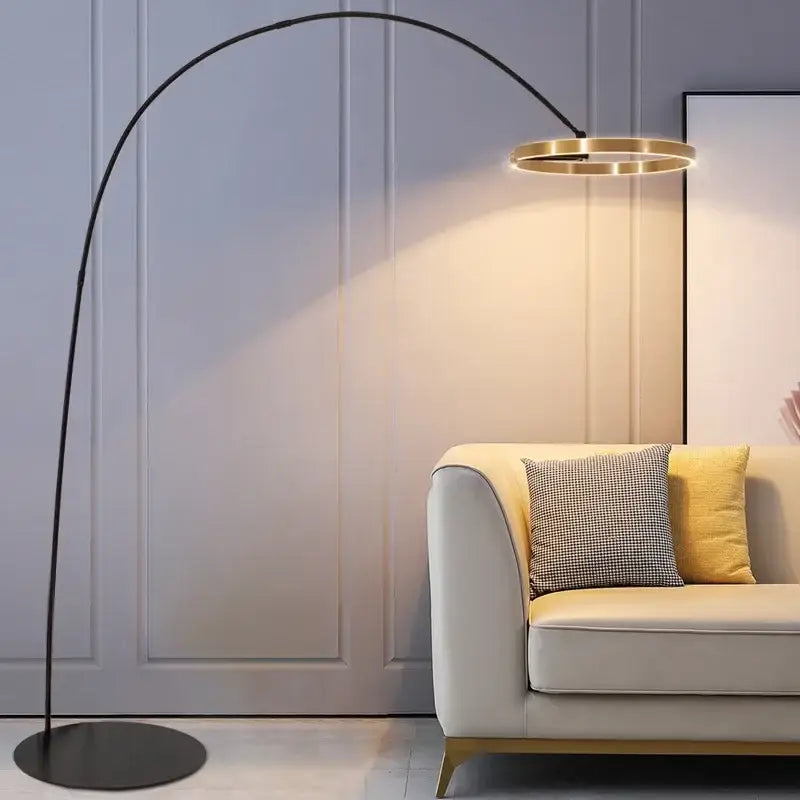 Gold LED Ring Floor Lamp