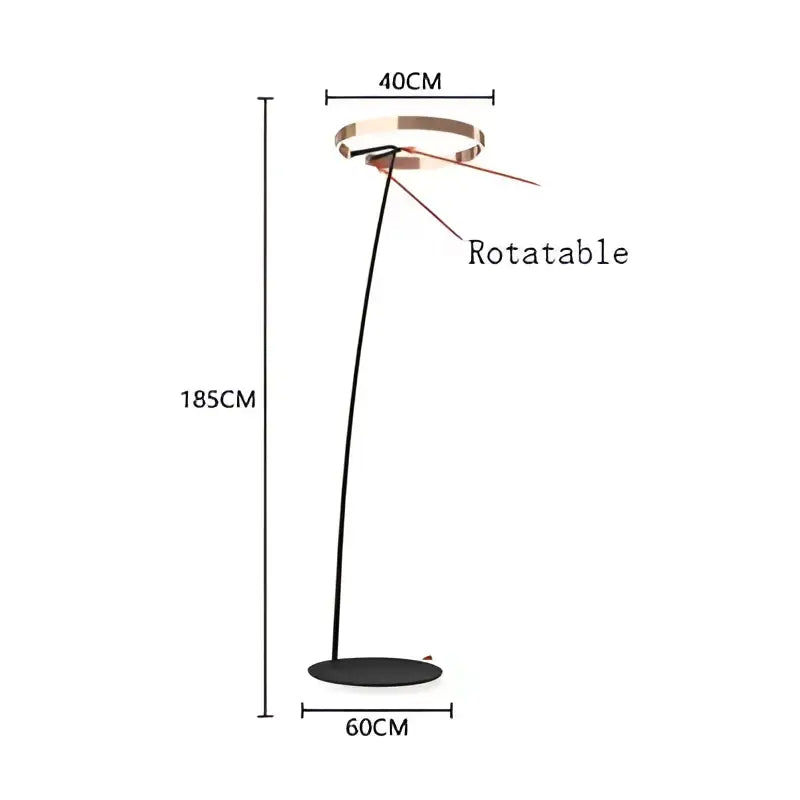 Gold LED Ring Floor Lamp