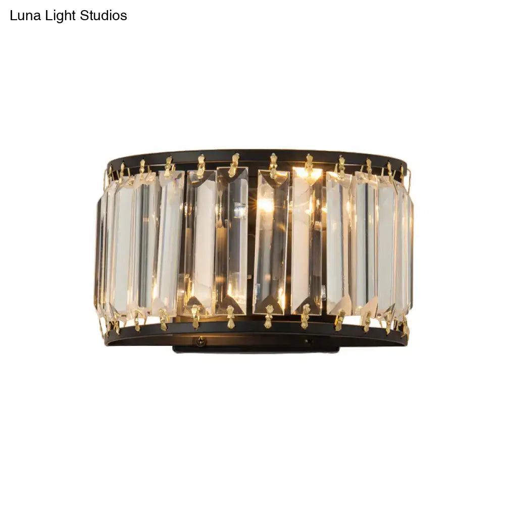 Black Crystal Compact Wall Lamp