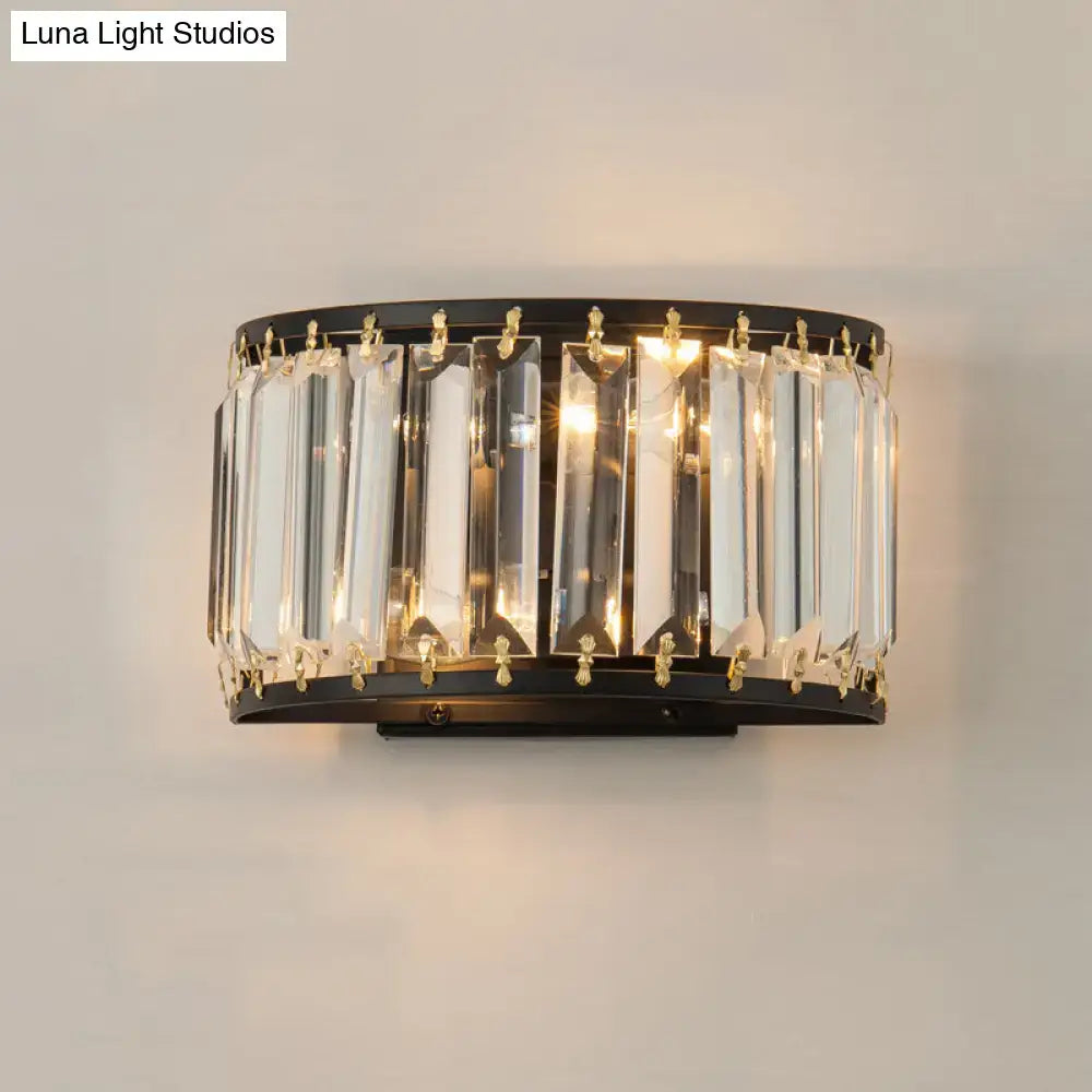 Black Crystal Compact Wall Lamp