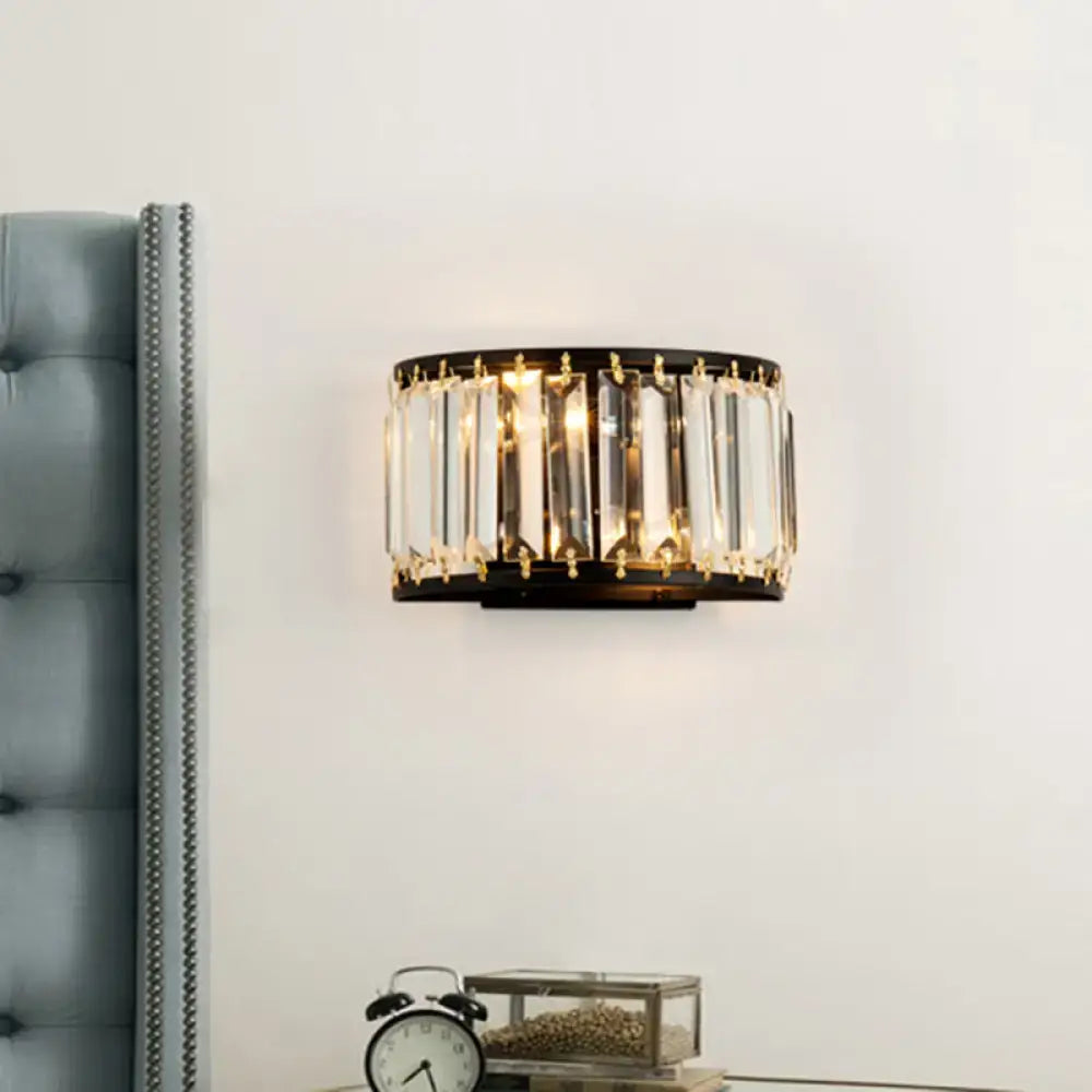 Black Crystal Compact Wall Lamp