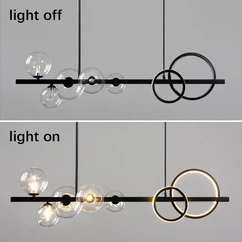 Gold Glass Iron Construction Kitchen Pendant Light