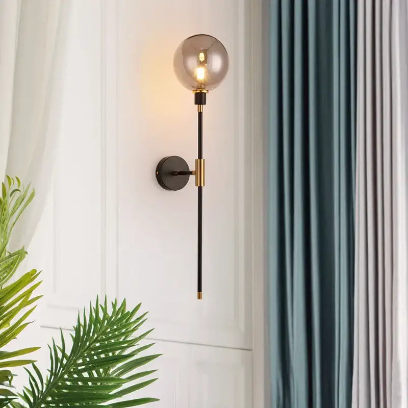Gold Glass Wall Lamp with Art Deco Style
