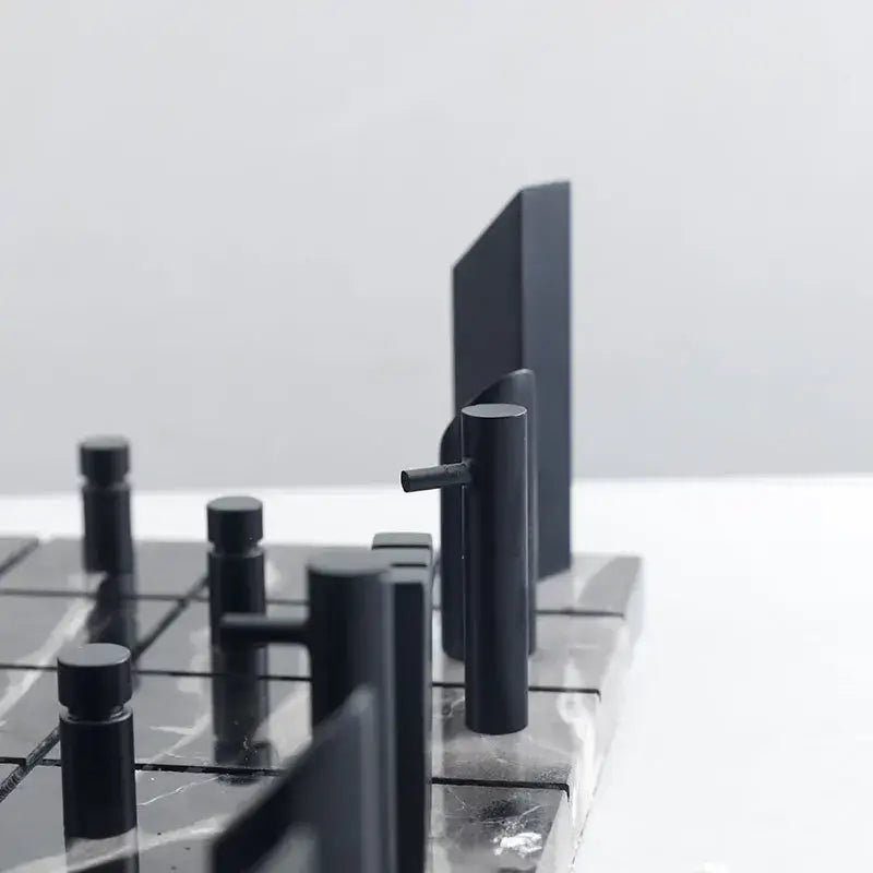 Metal Marble Chessboard Decor