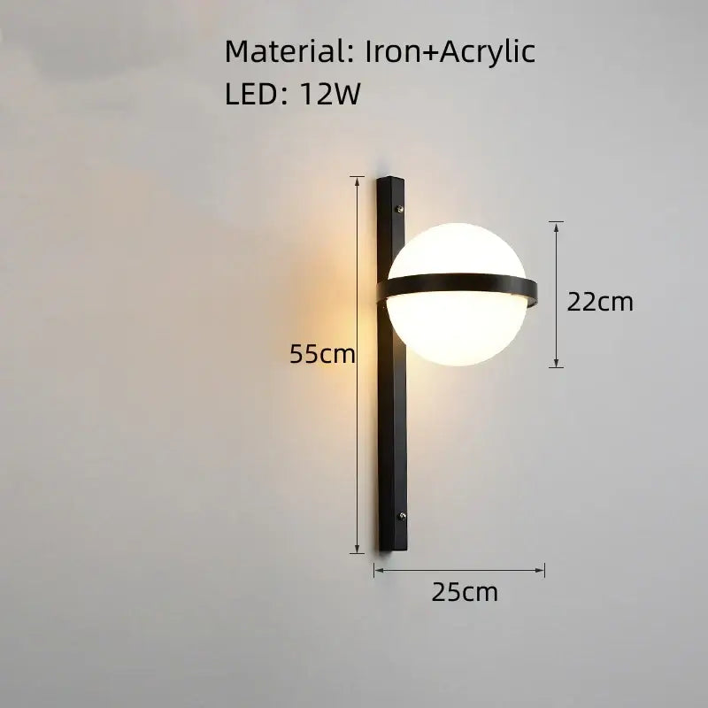 White Acrylic Art-Deco Ball Sconce