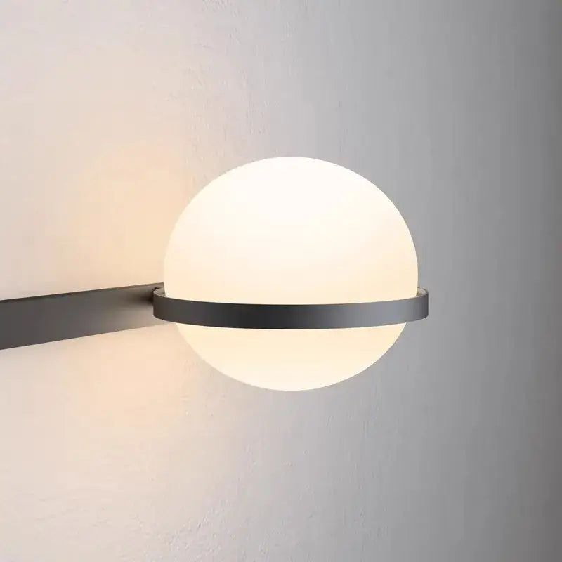 White Acrylic Art-Deco Ball Sconce