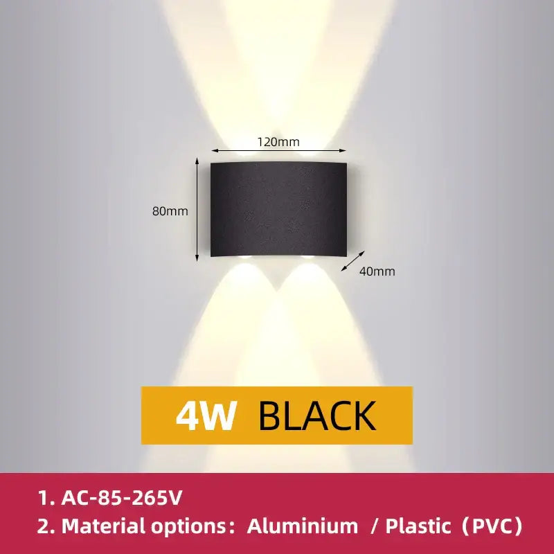 Black Dome LED Wall Lamp