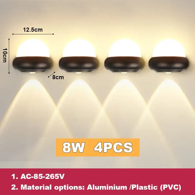 Black Dome LED Wall Lamp