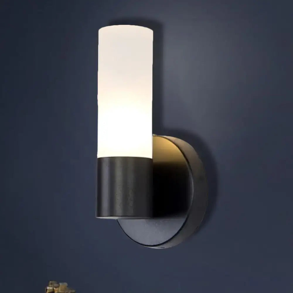 Black Glass Warm-Glow Wall Sconce