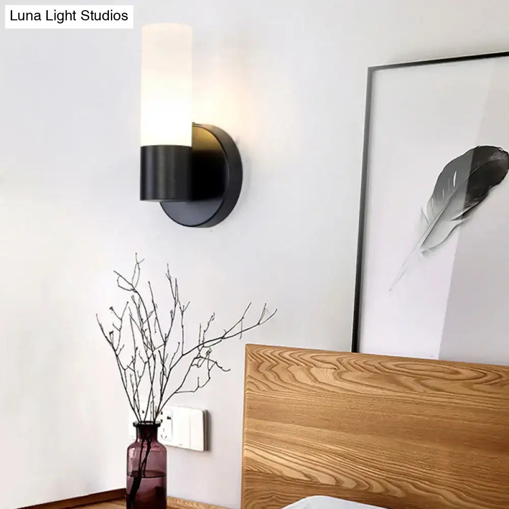 Black Glass Warm-Glow Wall Sconce