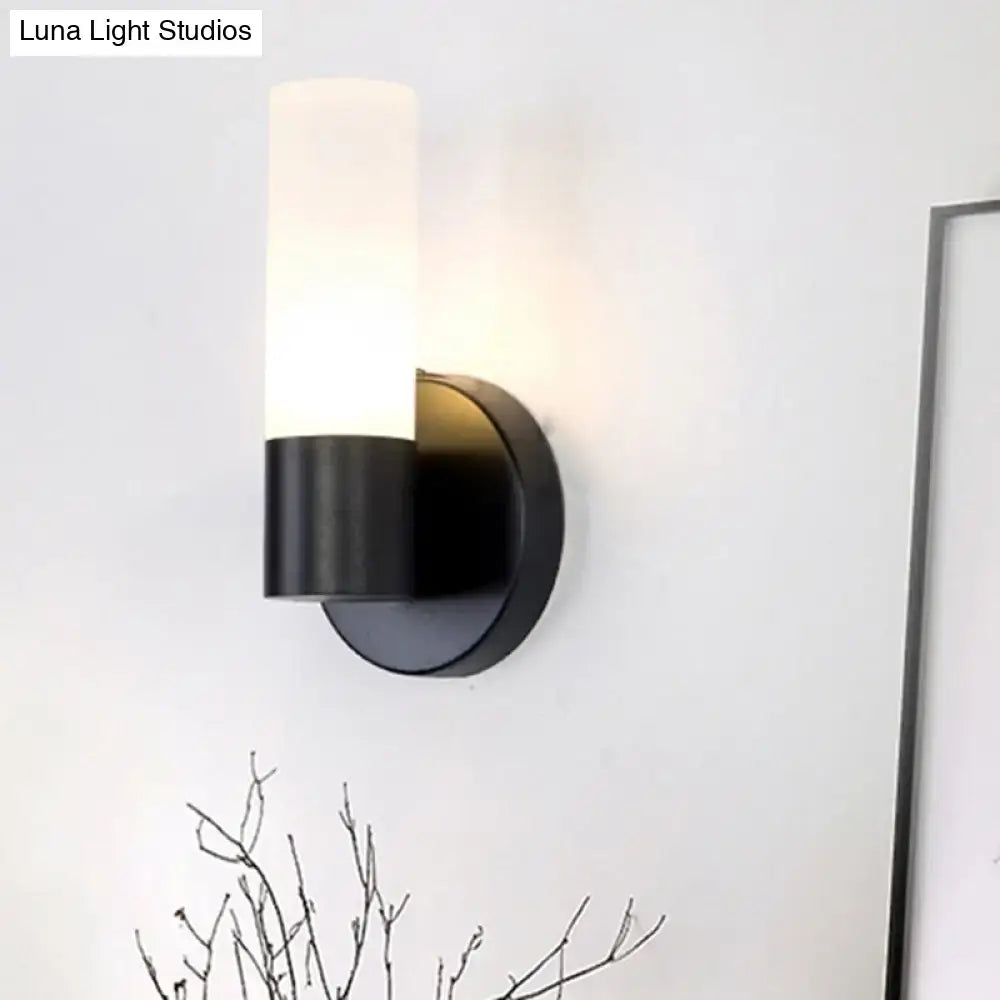Black Glass Warm-Glow Wall Sconce
