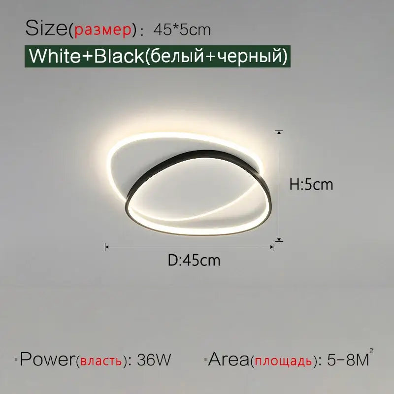 Black Nordic 55cm Dimmable Ceiling Lamp