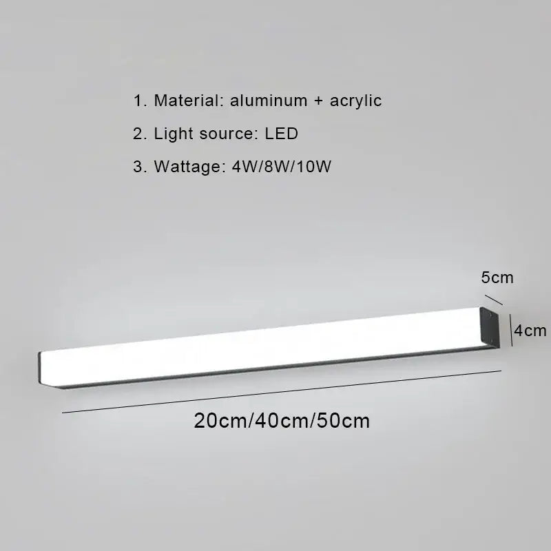 Black Rectangular Wall Lamp Aluminum Acrylic