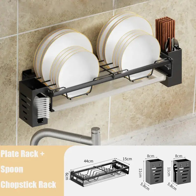Black Two-Tier Dish Rack