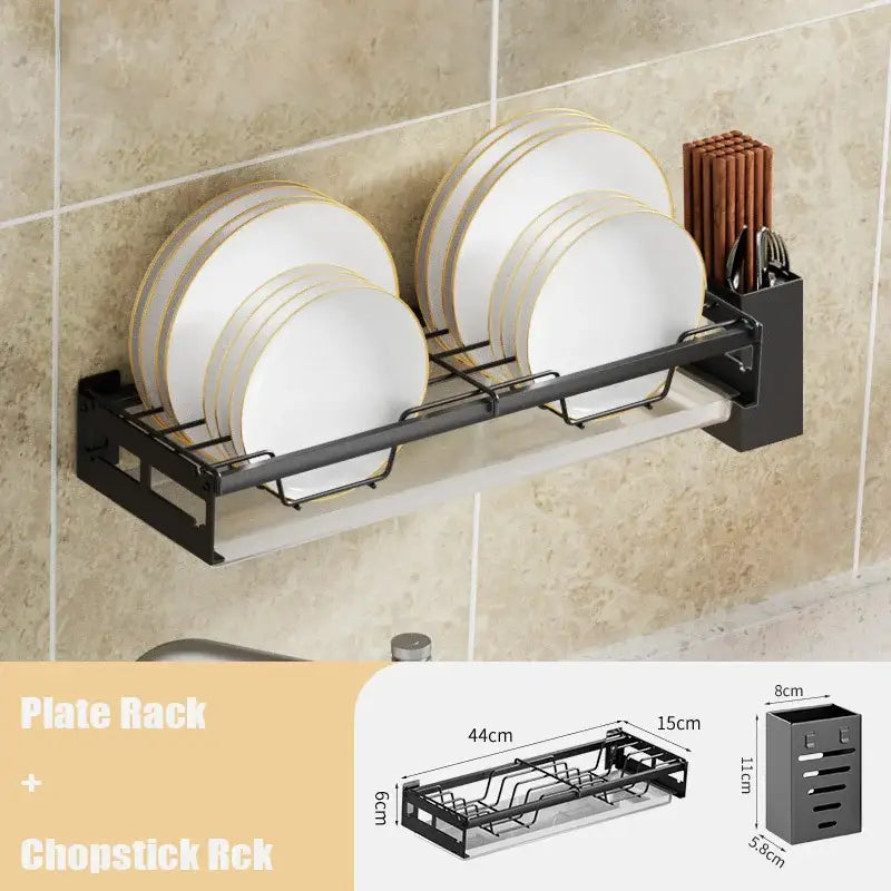 Black Two-Tier Dish Rack